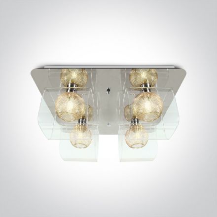 Πλαφονιέρα Cube LED 4xG9 Μέταλλο/Γυαλί Chrome 100-240V IP20
