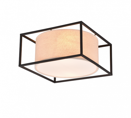 Trio Lighting Πλαφονιέρα ROSS LED 2xE27 Μέταλλο/Ύφασμα