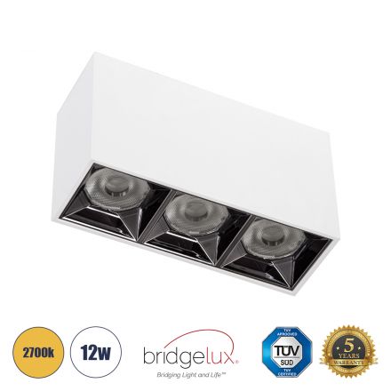LUMINAR SUPERIOR LED Spot Downlight TrimLess 12W 1620lm 36° - Λευκό με Κάτοπτρο Χρωμίου - 2700K