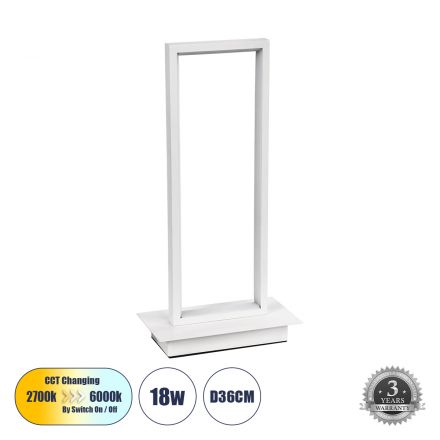 CORNELIE Επιτραπέζιο Φωτιστικό LED 18W 1980lm 200° 3CCT μέσω Διακόπτη On/Off All In One - Λευκό