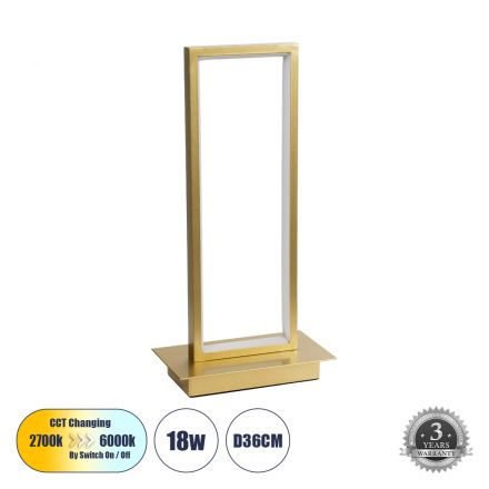 CORNELIE Επιτραπέζιο Φωτιστικό LED 18W 1980lm 200° 3CCT μέσω Διακόπτη On/Off All In One - Χρυσό