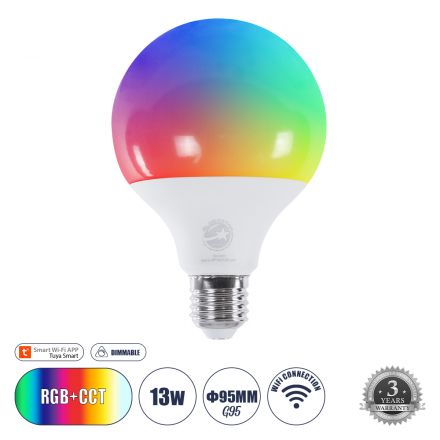 Λάμπα Smart Home Wifi 13W 1300lm RGB+CCT - Tuya - Bridgelux Chip