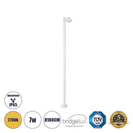 GARDENIA Φωτιστικό Κήπου - Πάρκου - Πλατείας LED 7W 700lm 60° - IP65 - Μ15 x Π18 x Υ180cm - 2700K - Λευκό