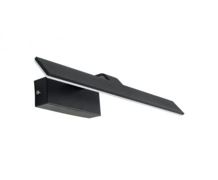 MIRROR 60514 Φωτιστικό Τοίχου - Απλίκα LED 12W 1440lm 120° AC 85-265V IP54 Φυσικό Λευκό 4500K Μαύρο Μέταλλο - Μ42 x Π5 x Υ15cm - 2 Xρόνια Εγγύηση
