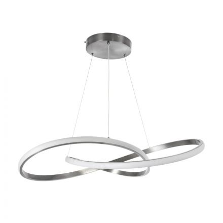 DEXTER Κρεμαστό Φωτιστικό Design LED 90W 10080lm 300° 3CCT Dimmable Φ73cm Νίκελ Ασημί Βούρτσας