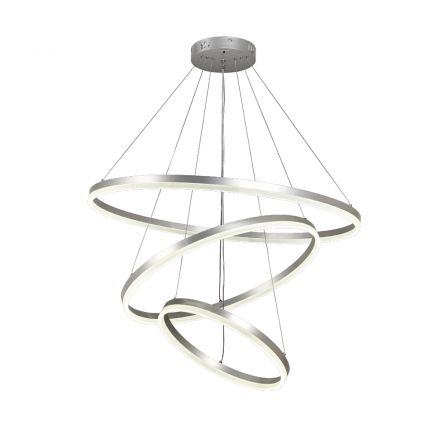 InLight Κρεμαστό Φωτιστικό LED 100W 3CCT Με Διακόπτη Στη Βάση Ασημί