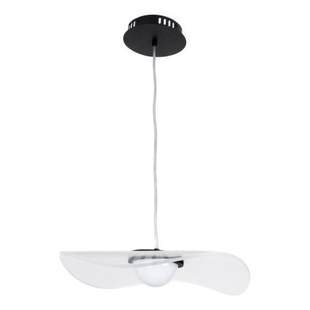 ACRYLICA Κρεμαστό Φωτιστικό Design LED 20W 2240lm 360° 3CCT- Μαύρο με Plexiglass Φ40cm