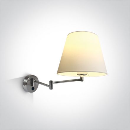 Απλίκα LED E27 Μέταλλο/Ύφασμα 100-240V IP20 Brushed Chrome