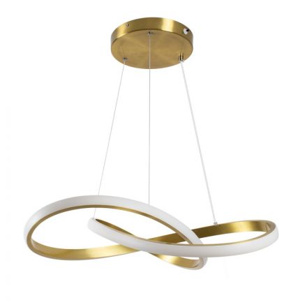 DEXTER Κρεμαστό Φωτιστικό Design LED 72W 8064lm 300° 3CCT - Dimmable Φ56cm Χρυσό Βούρτσας