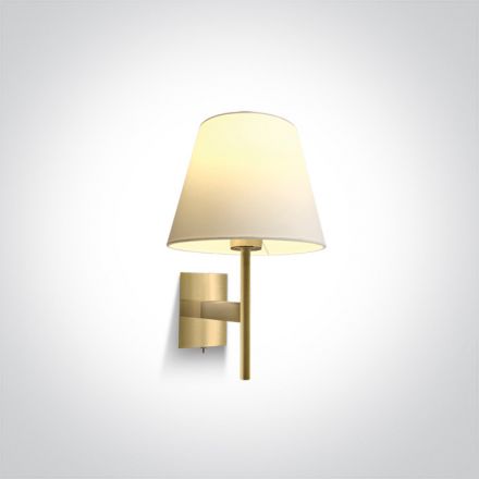 One Light Απλίκα LED E27 Μέταλλο/Ύφασμα 100-240V IP20 Brushed Brass 61076