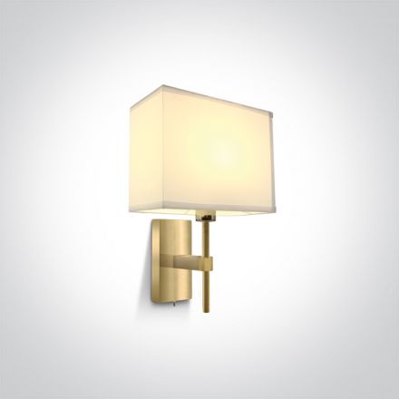 One Light Απλίκα LED E27 Μέταλλο/Ύφασμα 100-240V IP20 Brushed Brass 61078