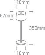 One Light Πορτατίφ LED 3.3W Touch Διακόπτης Dimmable Die Cast Μαύρο IP65