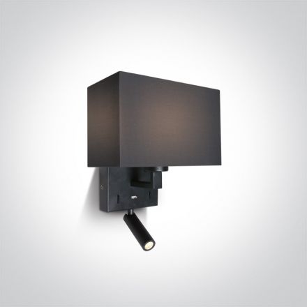 Απλίκα LED 3W+E27 On/Off Μέταλλο/Ύφασμα 230V IP20 Μαύρο 61120