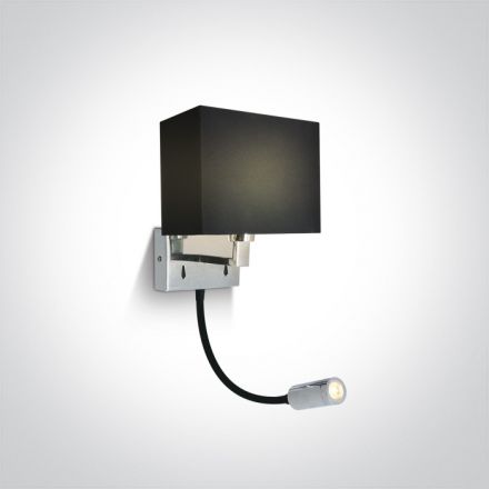 Απλίκα LED 3W+E14 On/Off Μέταλλο/Ύφασμα 230V IP20 Chrome