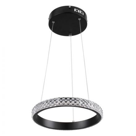 DIAMOND Κρεμαστό Φωτιστικό Δαχτυλίδι-Κύκλος LED 20W 2356lm 360° 3CCT - Dimmable Φ25cm Μαύρο