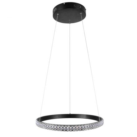 DIAMOND Κρεμαστό Φωτιστικό Δαχτυλίδι-Κύκλος LED 30W 3513lm 360° 3CCT - Dimmable Φ40cm Μαύρο