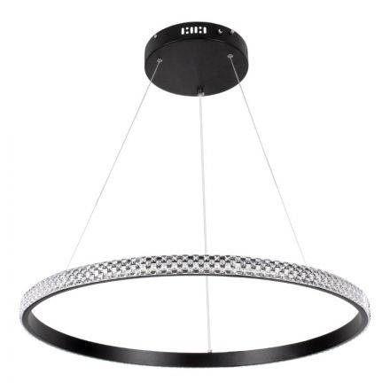 DIAMOND Κρεμαστό Φωτιστικό Δαχτυλίδι-Κύκλος LED 45W 5230lm 360° 3CCT - Dimmable Φ60cm Μαύρο
