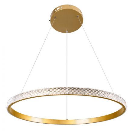 DIAMOND Κρεμαστό Φωτιστικό Δαχτυλίδι-Κύκλος LED 45W 5230lm 360° 3CCT - Dimmable Φ60cm Χρυσό Βούρτσας