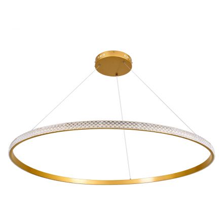 DIAMOND Κρεμαστό Φωτιστικό Δαχτυλίδι-Κύκλος LED 75W 7500lm 360° 3CCT - Dimmable Φ100cm Χρυσό Βούρτσας