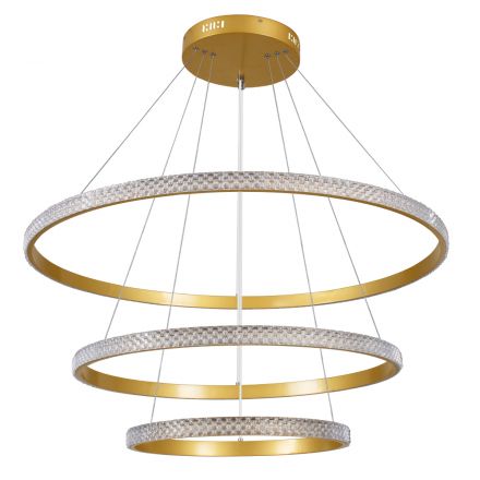 Κρεμαστό Φωτιστικό LED 120W DIAMOND TRIO 61139 CCT Χρυσό Βούρτσας