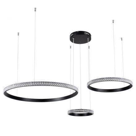 DIAMOND TRIO Κρεμαστό Φωτιστικό LED 100W 3CCT - Dimmable Μαύρο - Φ110 x Υ60cm