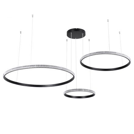 DIAMOND TRIO Κρεμαστό Φωτιστικό LED 120W 3CCT - Dimmable Μαύρο Μ150 x Π150 x Υ60cm