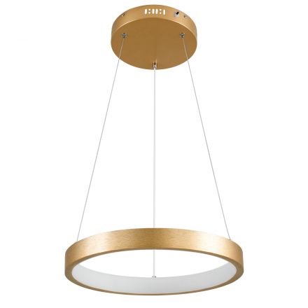 NEMESIS Kρεμαστό Φωτιστικό Δαχτυλίδι-Κύκλος LED 30W 3513lm 360° 3CCT - Dimmable Φ40cm Χρυσό Βούρτσας