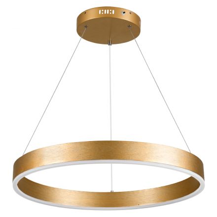 VENOM Κρεμαστό Φωτιστικό Δαχτυλίδι-Κύκλος LED 45W 5269lm 120° 3CCT - Dimmable Φ60cm Χρυσό Βούρτσας