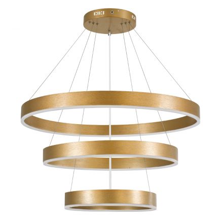 VENOM TRIO Κρεμαστό Φωτιστικό Δαχτυλίδι-Κύκλος LED 120W 3CCT - Χρυσό Βούρτσας