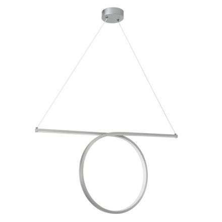 ROME 61296 Κρεμαστό Φωτιστικό Οροφής Linear Design LED CCT 24W Ασημί Βούρτσας