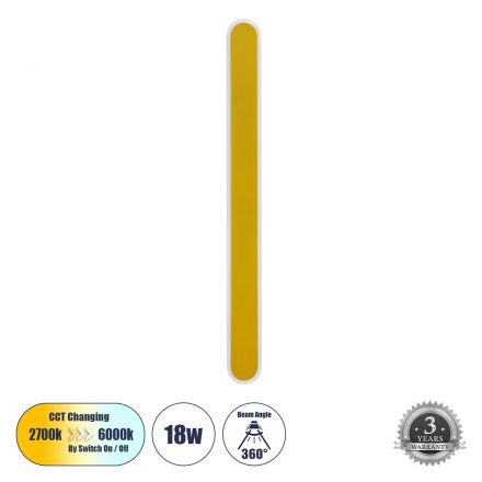 HOUSTON Απλίκα Design LED 18W 2160lm 360° 3CCT μέσω Διακόπτη On/Off All In One - Χρυσό 