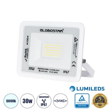 ATLAS Επαγγελματικός Προβολέας LED 30W 3750lm 120° - IP67 - Λευκό - 6000K 