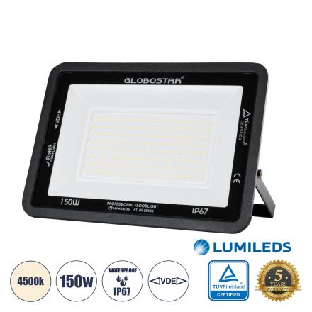 ATLAS Επαγγελματικός Προβολέας LED 150W 18000lm 120° - IP67 - Μαύρο - 4500K 