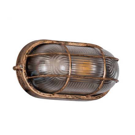 BOATLIGHT Vintage Industrial Απλίκα - Καραβοχελώνα Εξωτερικού Χώρου - IP65 - Αντικέ Μπρονζέ - Οβάλ 