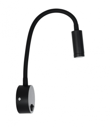 GOOSE 61690 Φωτιστικό Τοίχου - Απλίκα LED 3W 300lm 36° AC 220-240V IP20 - Reading Light - Θερμό Λευκό 2700K Μαύρο Αλουμίνιο - Μ6.5 x Π22.5 x Υ23cm - 5 Xρόνια Εγγύηση