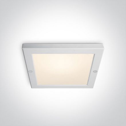One Light Τετράγωνο LED Ultra Slim Panel 18W 3000Κ 230V Αλουμίνιο/PC Λευκό