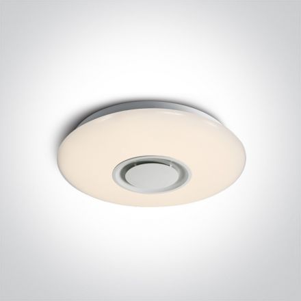 Στρογγυλή Πλαφονιέρα LED 24W RGBW 100-240V Αλουμίνιο/PC Λευκό Dimmable