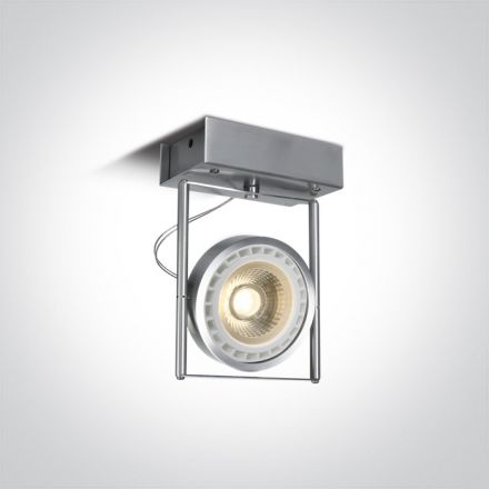 One Light Στρογγυλό Σποτ LED GU10 R111 100-240V Φυσικό Αλουμίνιο 62110A