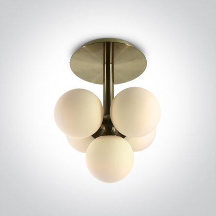 Πλαφονιέρα Nordic LED 5xG9 Ατσάλι 100-240V Brushed Brass