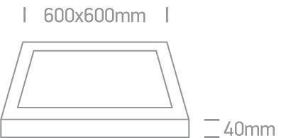 One Light Τετράγωνο LED Panel 40W 4000Κ 60x60 230V Αλουμίνιο Λευκό