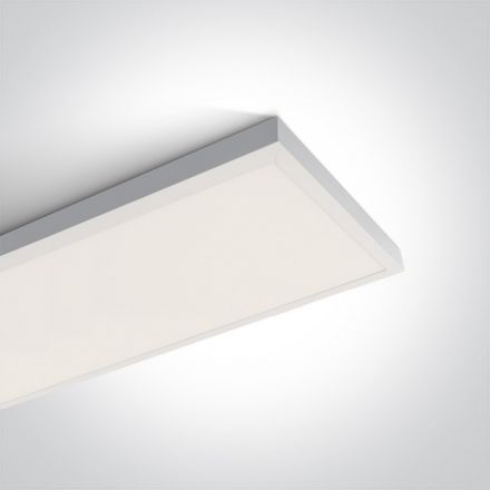 One Light Τετράγωνο LED Panel 40W 3000Κ 120x30 230V Αλουμίνιο Λευκό