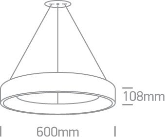 One Light Κρεμαστό Φωτιστικό Ring LED 42W 3000K Αλουμίνιο 230V Ανθρακί