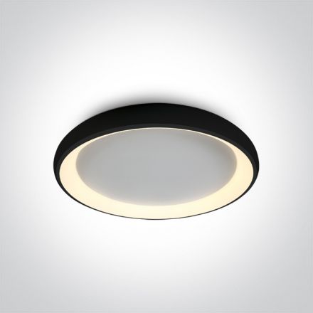 Στρογγυλή Πλαφονιέρα LED 50W 3000Κ 230V Μέταλλο Μαύρο