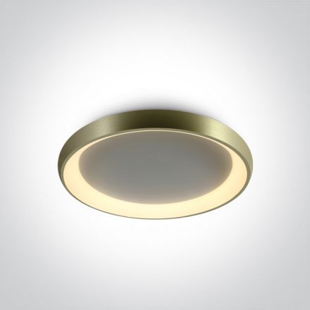 Στρογγυλή Πλαφονιέρα LED 50W 3000Κ 230V Μέταλλο Brushed Brass