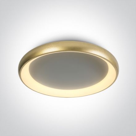 Στρογγυλή Πλαφονιέρα LED 50W 3000Κ 230V Μέταλλο Brushed Gold