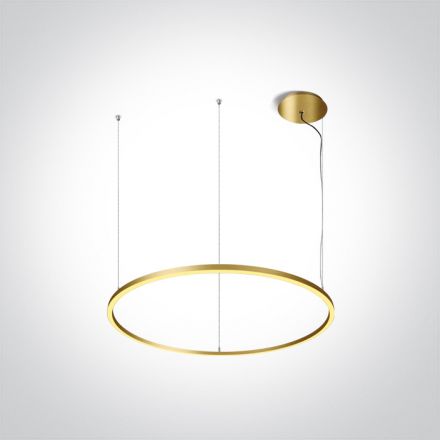 Κρεμαστό Φωτιστικό Circle Ring LED 65W 3000K Αλουμίνιο 230V Brushed Brass