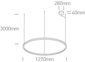 One Light Κρεμαστό Φωτιστικό Circle Ring LED 65W 3000K Αλουμίνιο 230V Μαύρο