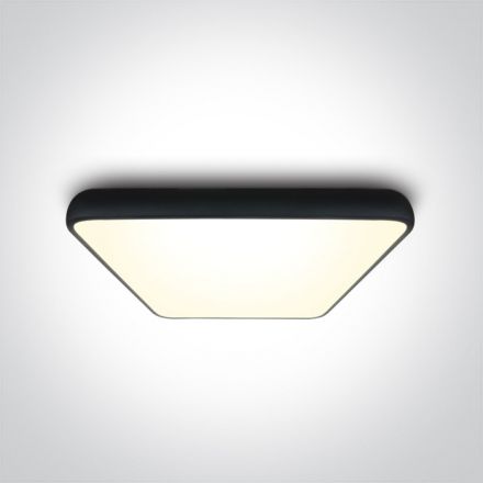 Τετράγωνη Πλαφονιέρα LED 62W 3000Κ 230V Αλουμίνιο Μαύρο