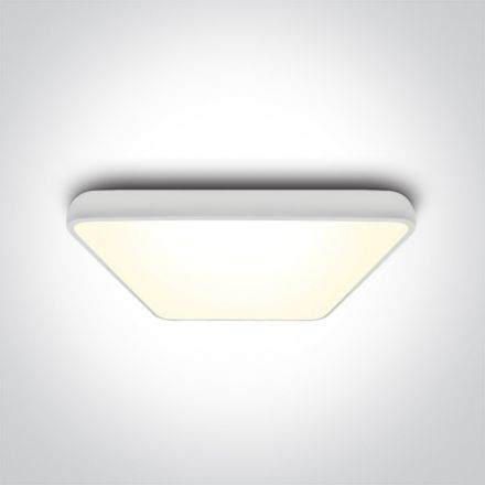 One Light Τετράγωνη Πλαφονιέρα LED 62W 3000Κ 230V Αλουμίνιο Λευκό