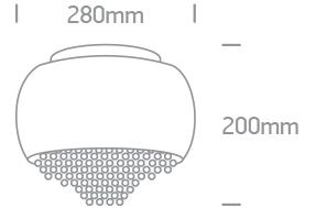One Light Πλαφονιέρα Glass Art LED 4xG9 Μέταλλο/Γυαλί Copper 100-240V